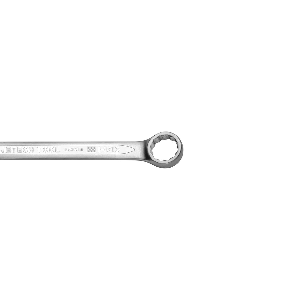 Jetech 1-1/16" Combination Wrench, SAE 12-Point Chrome Vanadium Steel Spanner, Industrial Grade with 15-Degree Offset, Sand Blasted Finish, Heat-Treated Forged Tool