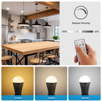 Powfloven E26 Rechargeable Light Bulbs with Remote and USB Charging, 4 Pack