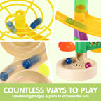 JOYIN 236Pcs Glowing Marble Run with Motorized Elevator- Construction Building Blocks Toys with 30 Glow in The Dark Plastic Marbles, Easter STEM Gifts for Boys and Girls