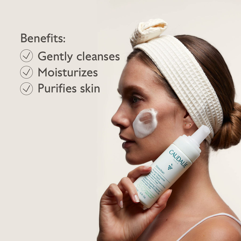 Caudalie Vinoclean Gentle Instant Foaming Facial Cleanser for All Skin Types - 150 mL