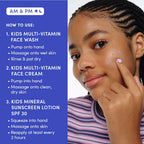 Evereden Daily 1-2-3 Routine: Clean, Vegan Skin Care Set for Kids, Hydrating, Non-Toxic Skincare Set with Multi-Vitamin Fragrance-Free Face Wash & Fragrance-Free Face Cream & SPF 30 Mineral Sunscreen