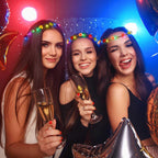 HONLYNE 54 PCS LED Flower Crown Headbands, Light Up Flower Crowns For Women, Glow in the Dark Headband for Wedding Reception Mardi Gras Cosplay Princess Party Favors Birthday Christmas Halloween