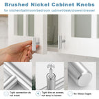 Estmoon 30 Pack Cabinet Knobs Brushed Nickel Cabinet Handles, Stainless Steel Single Hole Kitchen Cabinet Knobs Silver Cabinet Pulls for Kitchen Cabinets and Dressers,2 Inch Overall Length Drawer Knob