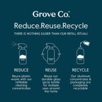 Grove Co. Tub and Tile Cleaner Refill Concentrate (2 x 1 Fl Oz) + 1 x Reusable Glass Spray Bottle (16 Oz) Plant-Based Cleaning Supplies Bundle, No Plastic Waste, 100% Natural Orange & Rosemary Scent