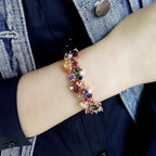 Hermosa 14K Rose Gold Plated Bracelets, Multicolor Cubic Zirconia Classic Tennis Bracelet | Rose Gold Bracelets for Women | Size 7-8 Inch (8 Inch)