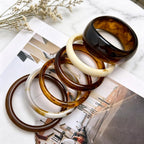 FIRSAUKI Chunky Resin Acrylic Bangle Bracelets for Women