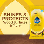 Pledge Expert Care Enhancing Wood Wipes, Lemon Scent (Pack of 6, 144 Total Count), Yellow