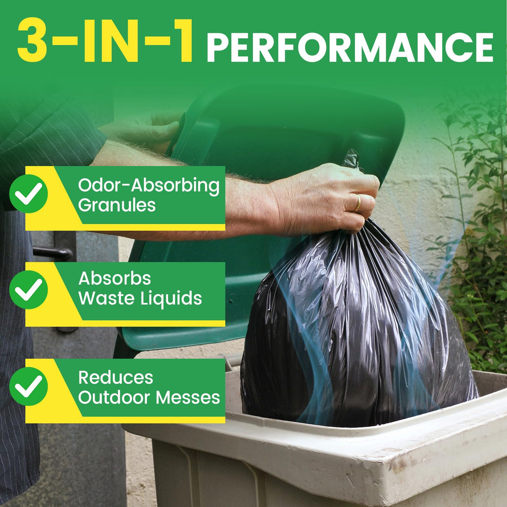 5lbs Trash Can Deodorizer & Liquid Absorber – Odor Absorbing Granules for Trash Cans, Kitchen Bins & Outdoor Dumpsters – Plant-Based Garbage Deodorizer for Fresher-Smelling Bins
