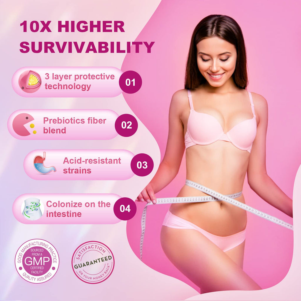 OMOGS 2PCS Women's Probiotic, with Cranberry Extract, Organic Prebiotics & Vitamin C, 90 Billion CFUs,18 Strains, Help for Boost Immune, Digestive, Gut Health & Women's Health,180 Tablets