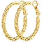 Amoxos Gold Earrings for Women 14K Gold Hoop Earrings for Women