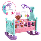 deAO Black Baby Doll Set - Mobile, High Chair, Stroller & Feeding Accessories - 21 Piece Play Set (Doll Included)