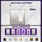 ENERLITES Combination Toggle and Decorator Switch Metal Wall Plate, Stainless Steel 201, Corrosion Resistant, Size 2-Gang 4.50" x 4.57", 771131-PC, Polished Chrome, Silver