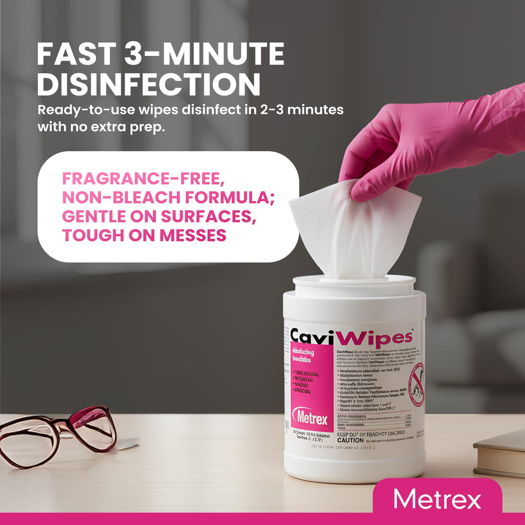 CaviWipes Disinfectant Wipes – Surface Disinfecting Wipes for Professional Cleaning in Healthcare & Laboratory Settings – 160 Count per Canister, 12 Canisters/Case