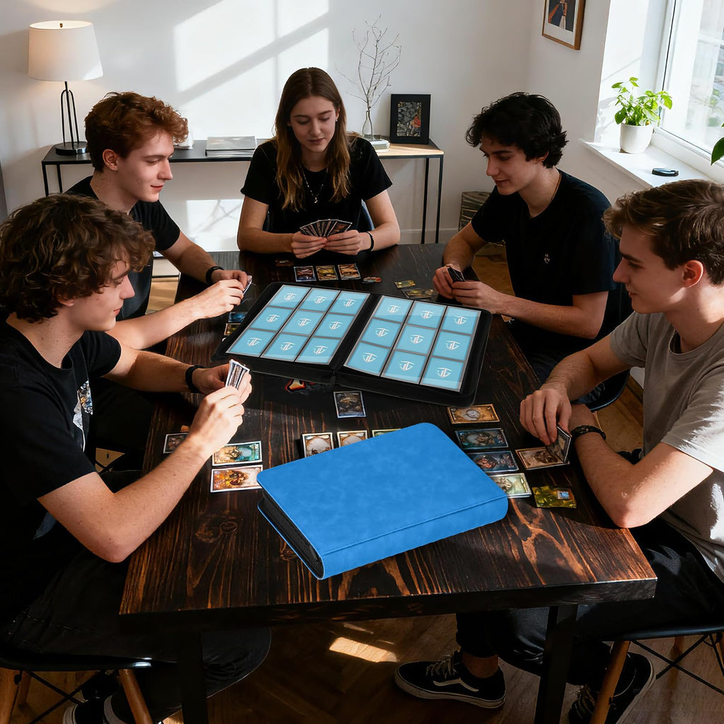 TCGUARD Trading Card Binder, 9 Side Loading Pocket Card Album Hold Up to 540 Cards, Zipper Binder for Cards Collection, TCG Card Holder for Game Card, Sports Card, Yugioh, MTG etc. (Light Blue)