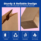 Fit Meal Prep 500 Pack 12 lb Brown Paper Lunch Bags, 13 x 7 x 4.5" Durable Paper Bags Bulk for Packing, Delivery, Take Out, Grocery, Retail Shopping, Premium Kraft Sack for Snacks, Bakery