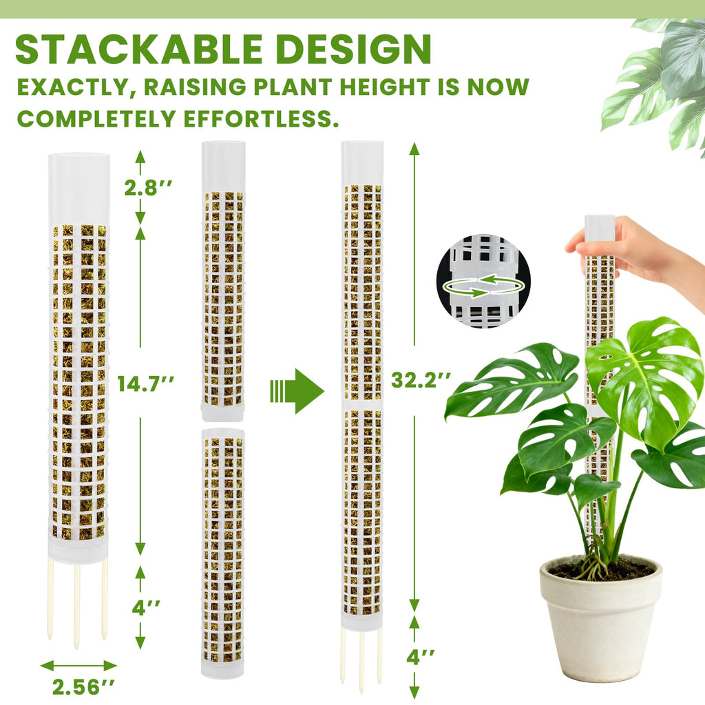 NZNDB Moss Pole Monstera Plant Support, 2Pack 17 in Self Watering Moss Pole