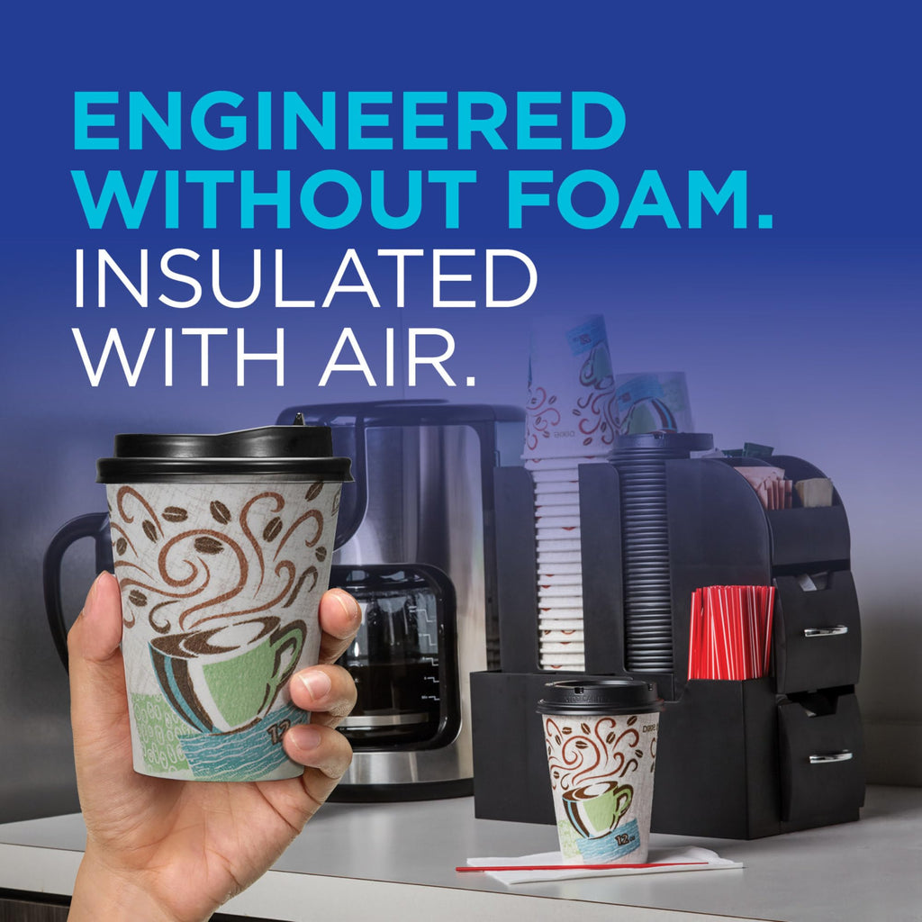 Dixie PerfecTouch 12 oz. Insulated Paper Hot Coffee Cup by GP PRO (Georgia-Pacific), Coffee Haze, 5342CDSBP, 160 Cups Per Case, Coffee Haze Design