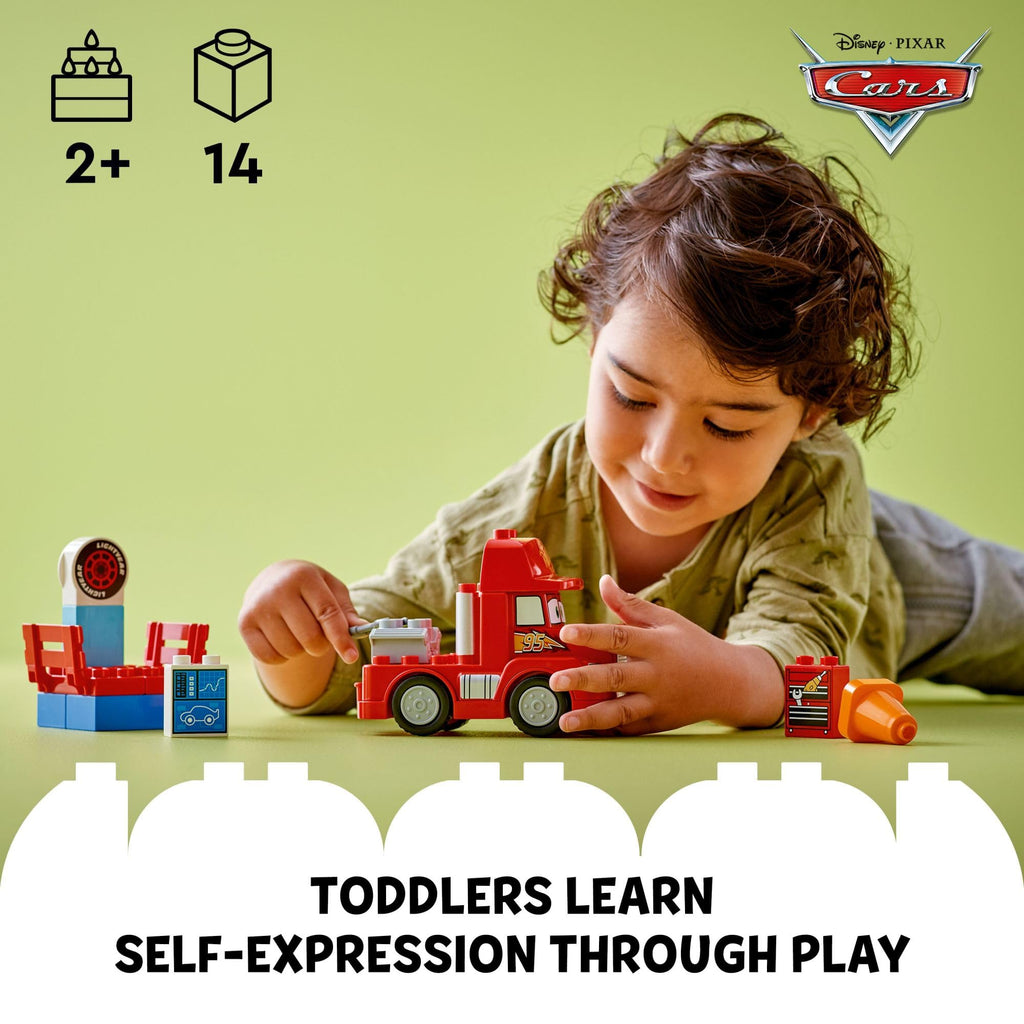 LEGO Disney Pixar Mack at The Race Cars Toys - Pixar Cars Birthday Gift for Toddlers, Preschool, Boys & Girls, Ages 2+ - Educational Building Toys Set - 10417