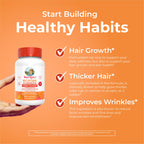 MaryRuth's Multivitamin + Hair Growth Gummies | with Lustriva® | Biotin 10000mcg | B Vitamins | Formulated for Thicker Hair, Wrinkles, Fine Lines, Skin Care | Ages 18+ | 30 Servings
