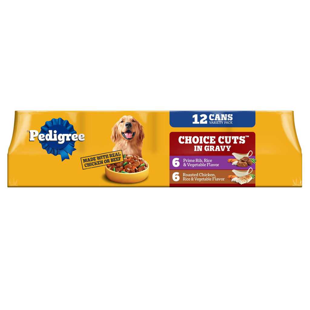 Pedigree Choice Cuts Wet Dog Food, Prime Rib & Chicken, 13.2 oz, 12 count