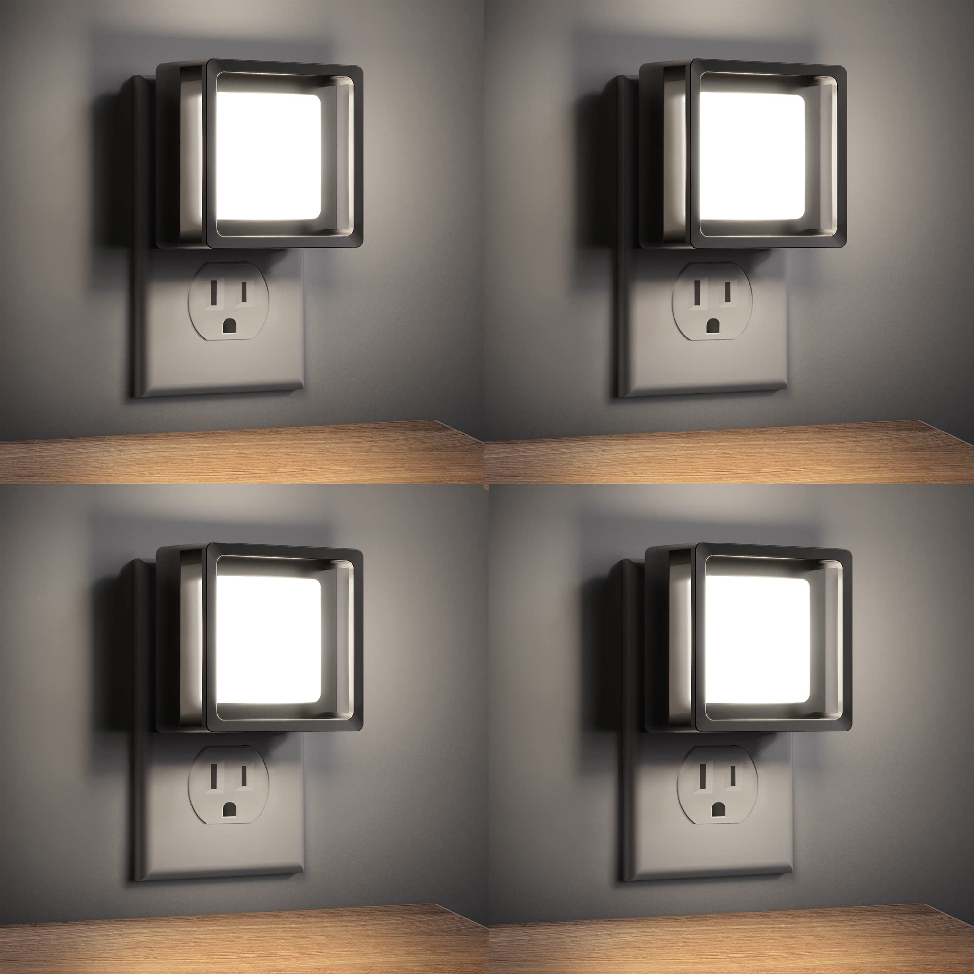 DORESshop LED Night Light, Plug-in [4 Pack], Dusk to Dawn Sensor, Night Lights Plug into Wall for Bedroom, Bathroom, Toilet, Stairs, Kitchen, Hallway, Kids,Adults, Nightlight, Daylight White 5000K…