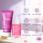 SKYNFLOW Collagen Face Mask + Plumping Peptides PDRN Serum, Overnight Hydrolyzed Peel-Off Mask, Niacinamide Restoring Skincare Set, Reduce Wrinkles, Tighten Fine Lines, Even Skin Tone (1 Set)