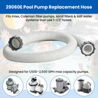 XwaYexa 1.5" Above Ground Pool Hose, 59" Long 29060E Pool Filter Hose Pool Pump Hose Replacement,for Coleman Intex Sand Filters and Saltwater Systems with 1500-2500 GPH Pumps, 2Pcs