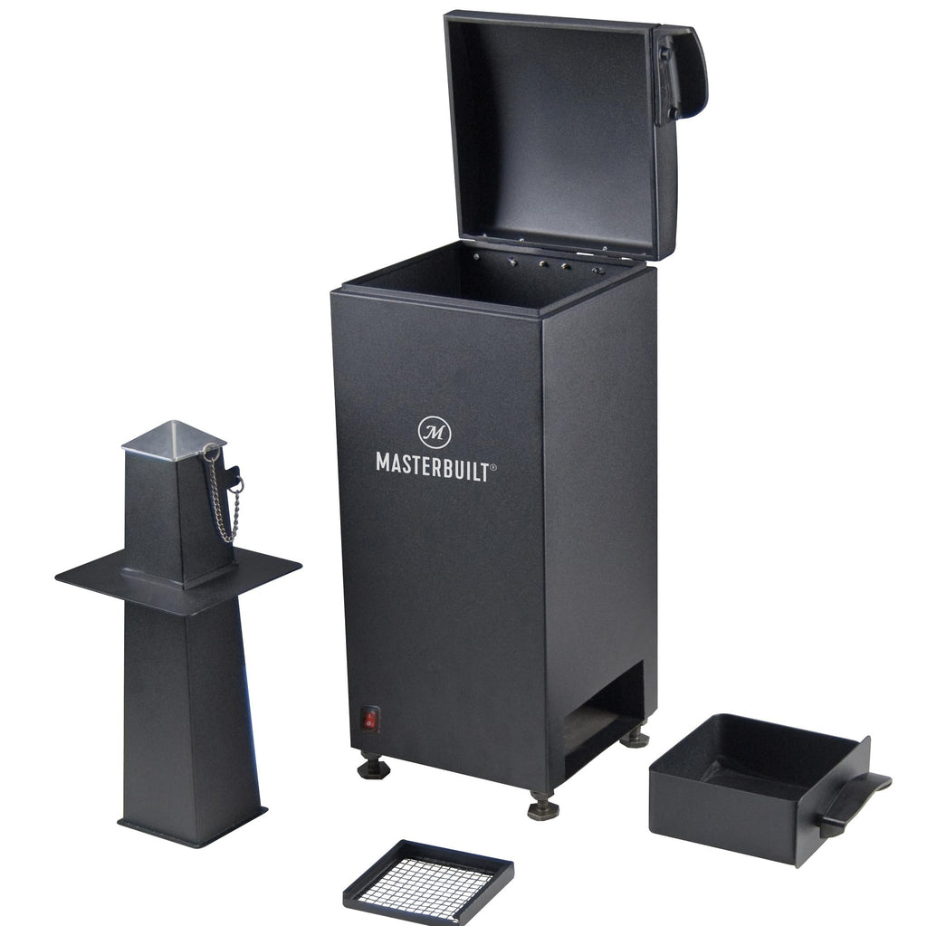 Masterbuilt® Slow and Cold Smoker Accessory Attachment With Removable Ash Tray for Masterbuilt Vertical BBQ Smokers in Black, 10" x 10" x 18", Model MB20100112