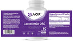 AOR Lactoferrin 250mg, 60 Vegetarian Capsules, 30-60 Day Supply – Supports Healthy Iron Balance & Enhanced Daily Vitality for Overall Well-Being – Non-GMO, Gluten-Free.