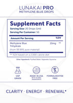Lunakai USA Made Methylene Blue Pharmaceutical Grade – 99.99% Pure USP Grade 1% Methylene Blue Drops for Humans – Cognitive & Focus Support Supplement