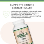 Quercetin with Bromelain - 120 Count (1,200mg Servings) Immune Health Capsules - Supports Healthy Immune Functions in Men and Women (Vegan Safe, Third Party Tested, Gluten Free) by Double Wood