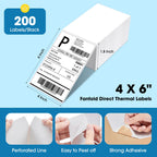 Fuxury Thermal Labels 4x6 200 Labels Fanfold Direct Shipping Label