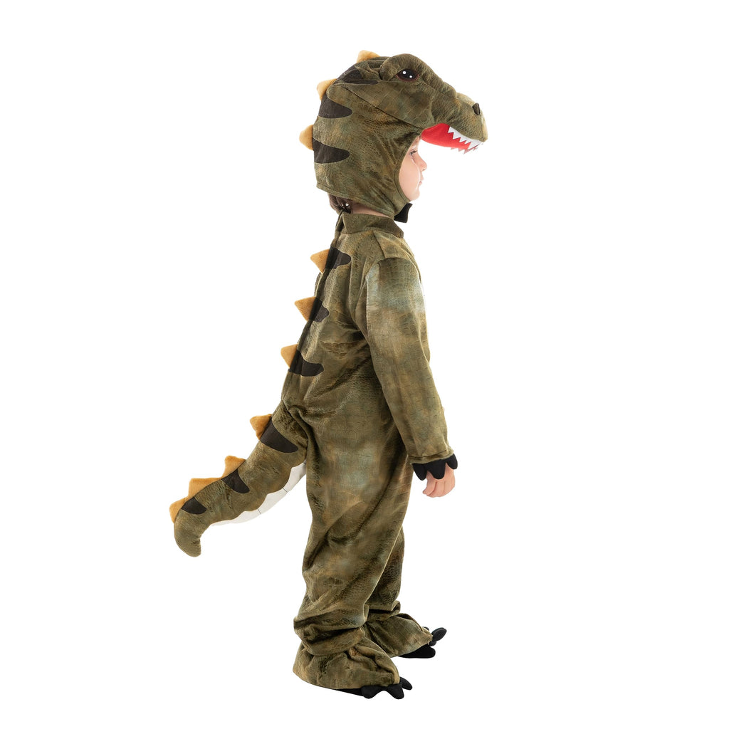 Spooktacular Creations Halloween Realistic T.rex Costume Outfit Dinosaur Jumpsuit with Egg for Kids Toddler Dress-up Party