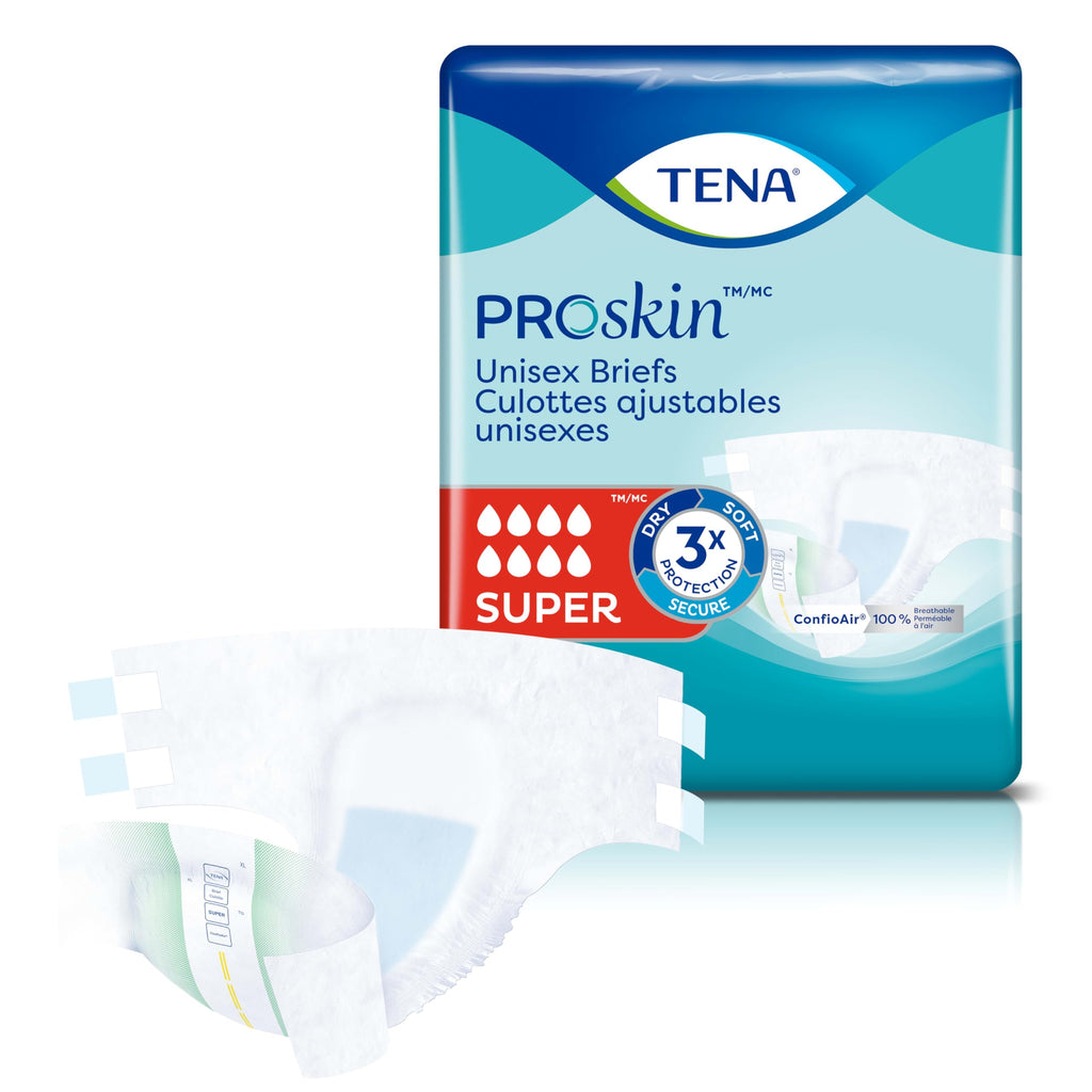TENA ProSkin Unisex Adult Diapers with Tabs, Maximum Absorbency, Medium, 56 ct