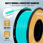 Kingroon High Speed PLA 3D Printer Filament 1.75mm, 3D Printer Rapid Filament for 30-600mm/s Hyper Printing Filament, Dimensional Accuracy +/- 0.03 mm, 1kg Plastic Spool(2.2lbs) (Cyan-Blue)