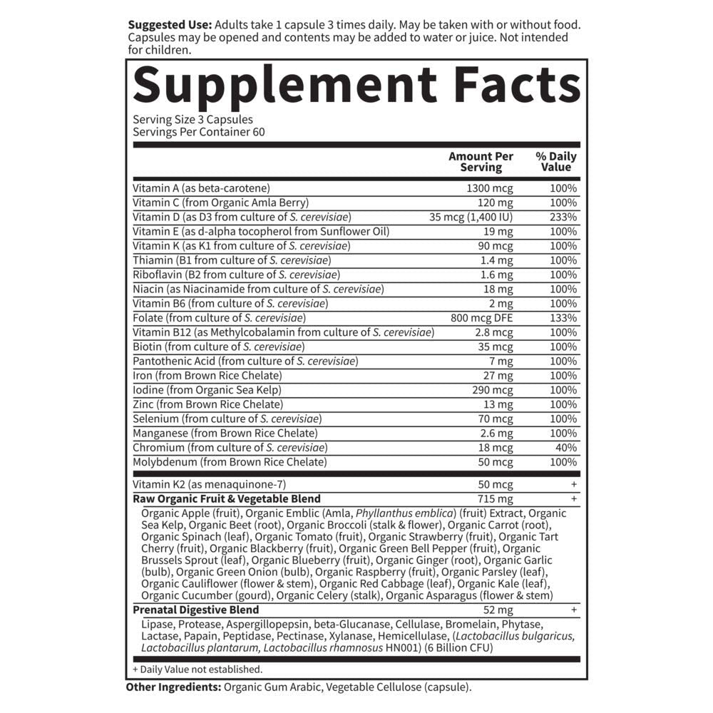 Garden of Life Vitamin Code®, RAW Prenatal™, 180 Vegetarian Capsules