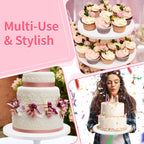 Cake Boards 14 Inch Round – 4 Pack 1/2 Inch Thick Cake Drums with Full Wrapped Edges, Corrugated Cake Base Board for Wedding, Party, Baking & Multi-Layer Cakes (White)