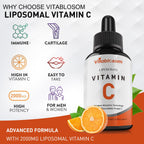 Vitablosom Liposomal Vitamin C 2000mg Liquid for Adults, High Absorption VIT C, Maximize Vitamin C, Immune System & Antioxidant Support, 60ML (4 Bottle)