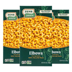 ZENB Plant Based Elbow Pasta - Made From 100% Yellow Peas, Gluten Free, Non-GMO & Vegan, 20g of Protein & 12g of Fiber In Every Serving - (Pack of 3)