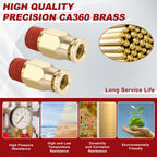 Boeray DOT Approved Male Straight Brass Union 1/4" Tube x 1/8" NPT, 4PCS