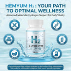 Hydrogen Water Tablets, H2 Molecular Hydrogen with Magnesium, 10 PPM Hydrogen Tablets for Drinking Water, Supports Physical Recovery, Brain Health&Cellular Energy - Non-GMO, Gluten-Free 120 Tablets.
