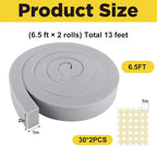 moonoom 2 Pcs Foam Air Conditioner Weatherseal Tape-2''x1''x6.5ft Air Conditioner Foam Tape-Non-Adhesive Foam Seal Strip with Glue Point for Air Conditioner Door Window Seal