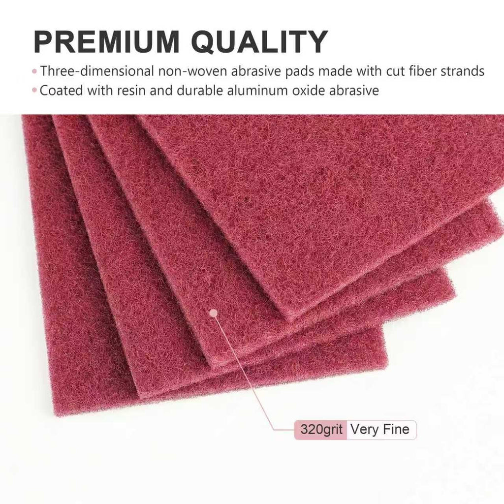 QZATTCAEN 4" x 6" Scuff Pad Maroon 6 Pack - Scuffing, Scouring, Sanding, Paint Primer Prep Adhesion Scratch - Surface Preparation Automotive Car Auto Body Woodworking 7447