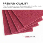 QZATTCAEN 4" x 6" Scuff Pad Maroon 6 Pack - Scuffing, Scouring, Sanding, Paint Primer Prep Adhesion Scratch - Surface Preparation Automotive Car Auto Body Woodworking 7447