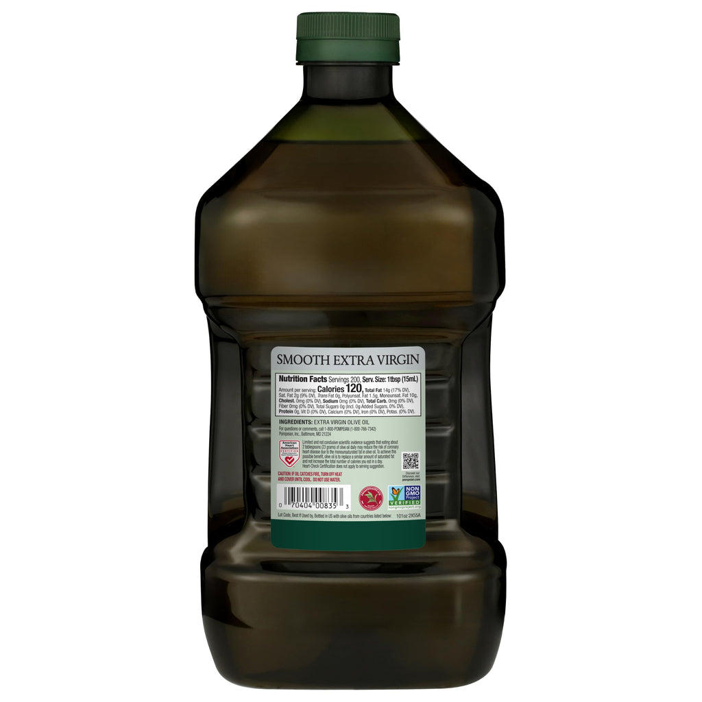 Pompeian Smooth Extra Virgin Olive Oil - 101 fl oz (3 L)