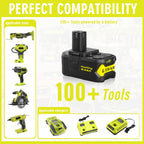 Powilling Upgraded 8.0Ah 2Packs P108 Replacement for Ryobi 18V Battery, 18 Volt Batteries for Ryobi One 18V Cordless Tools P108 P107 P105 P104 P103 P102