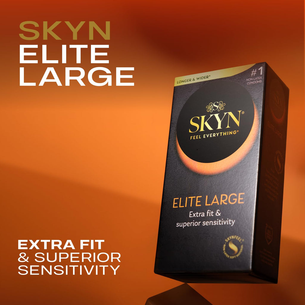 SKYN Elite Large Condoms – 36 Count – Ultra-Thin, Lubricated Latex-Free Condoms, Longer and Wider for a More Comfortable Fit
