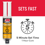 J-B Weld 50132 PlasticWeld Quick-Setting Epoxy Syringe - Translucent Yellow - 25 ml