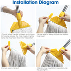 Eccliy 24 Pack Heavy Loop End Cotton String Mop Head Heavy Duty Mop Head Commercial Refills Replacement Bulk for Home Industrial Commercial Floor Cleaning