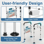 HOMLAND Toilet Safety Rails for Seniors, Adjustable Detachable Toilet Safety Frame with Handles for Elderly and Disabled, 350LBS Handicap Toilet Rail Fits Most Toilets, Black